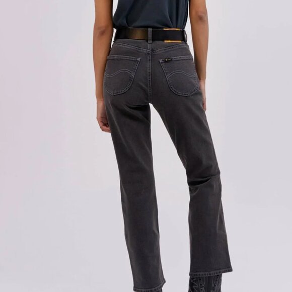 Lee x Daydreamer Size 30/28 High Rise Western Crop Boot Jeans in Washed Black - Picture 2 of 11